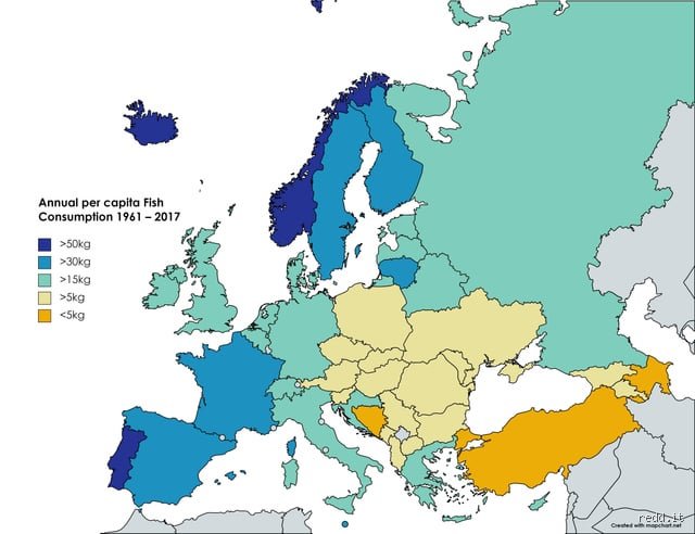 Consommation mondiale de produits de la mer : quels sont les pays où l'on ne mange pas de poisson ?