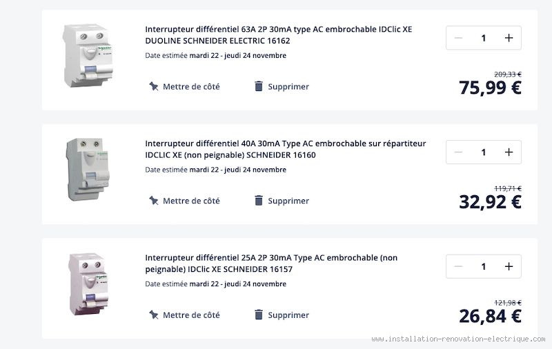 Quelle différence entre un différentiel 40A ou 63A ? Explications simples et claires