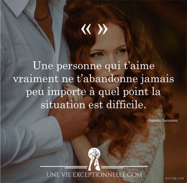 Quand on aime quelqu'un on ne l'abandonne pas ?