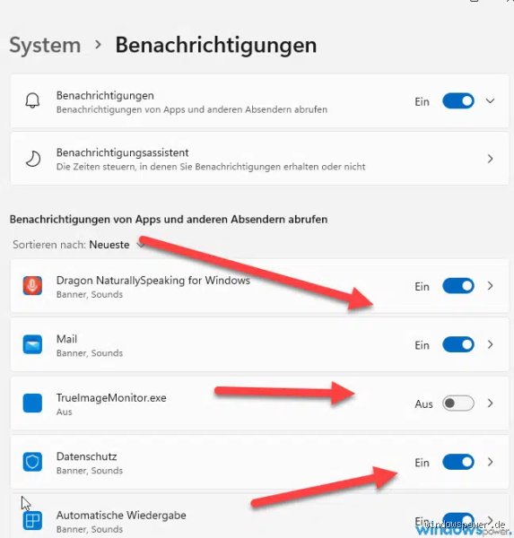 Wie stellt man Benachrichtigungen aus?