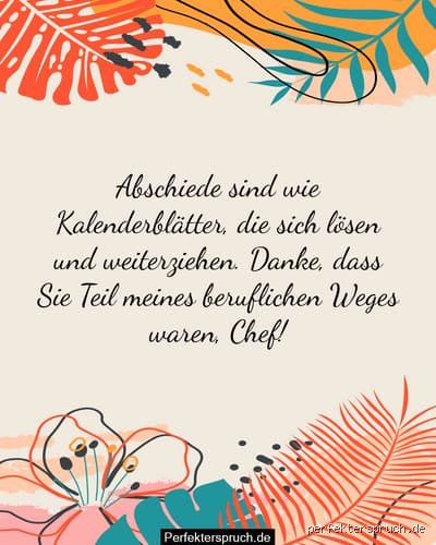 Was schreibt man zum Abschied Chef?