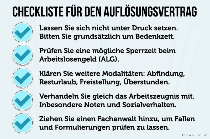 Welche Nachteile hat ein Auflösungsvertrag?