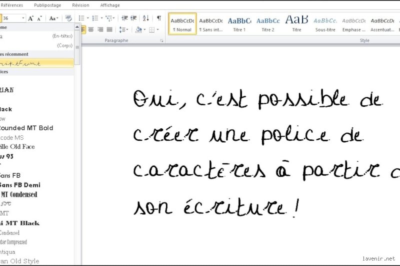 Comment créer une police de caractère ?