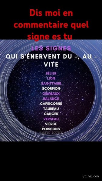 Quelle est le signe qui s'énerve le plus ?