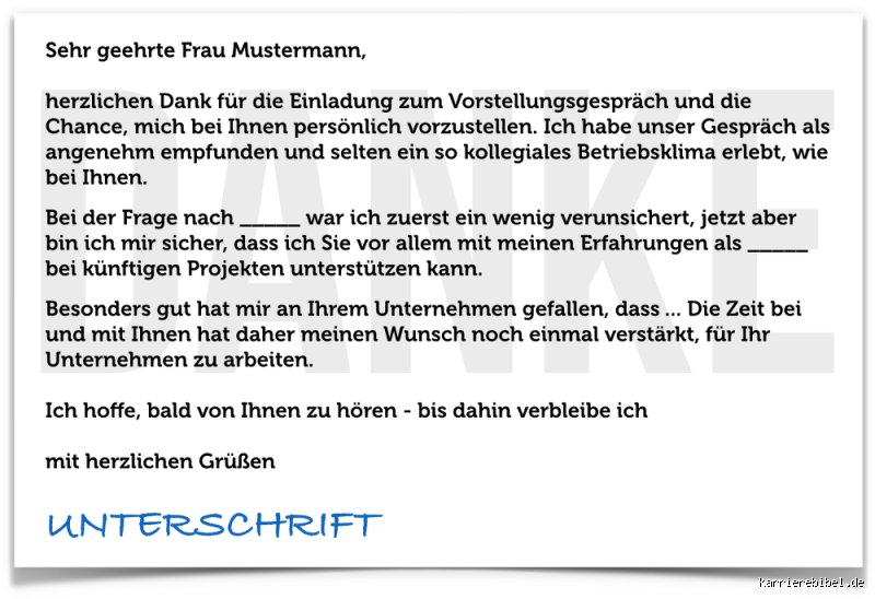 Wie kann man sich formell bedanken?