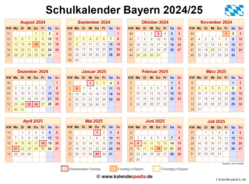 Wie viele Wochen hat ein bayerisches Schuljahr?