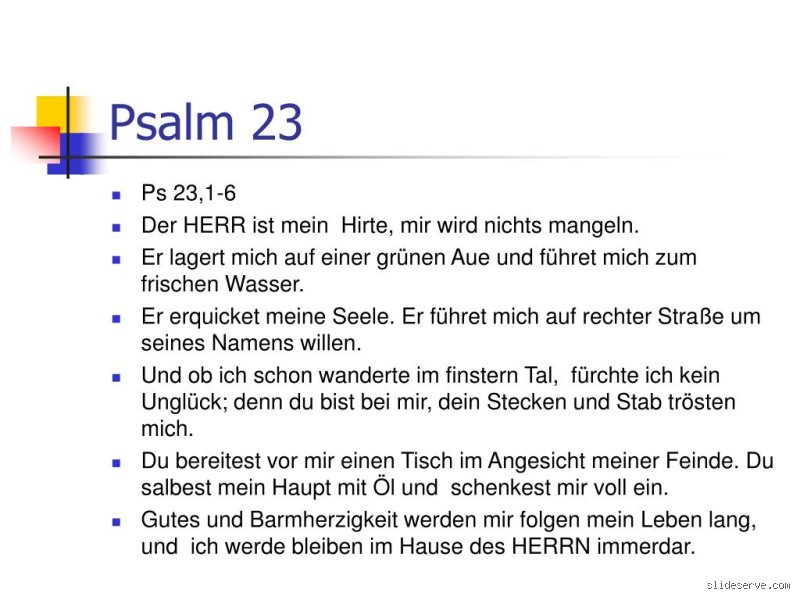 Wie lautet der Psalm 23?