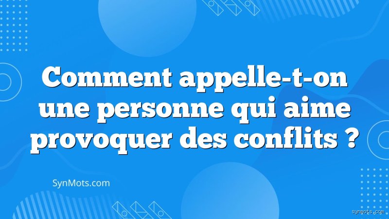 Comment Appelle-t-on quelqu'un qui aime les disputes ?