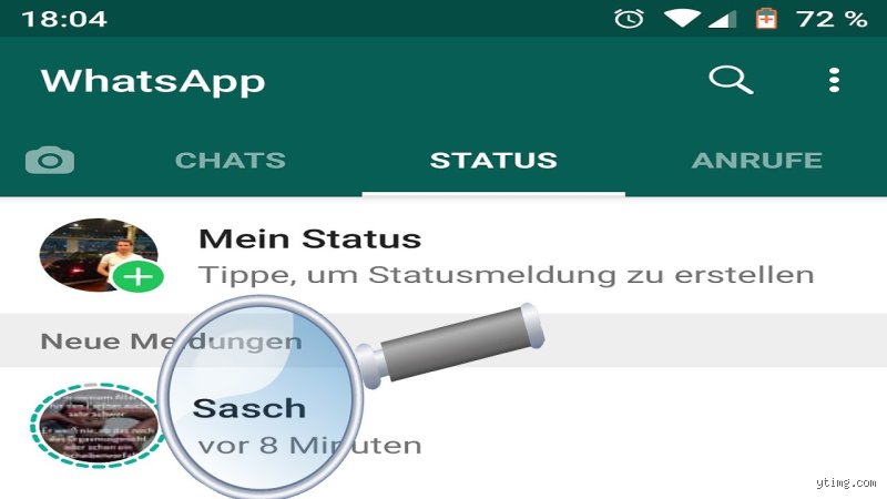 Kann ich mir den Status anschauen ohne dass man es sieht?