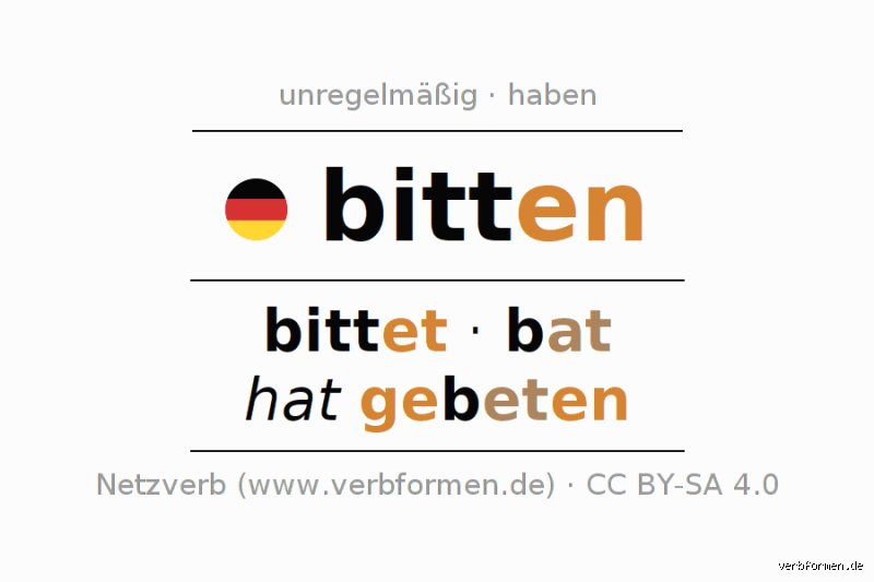 Ist bitten ein Verb?