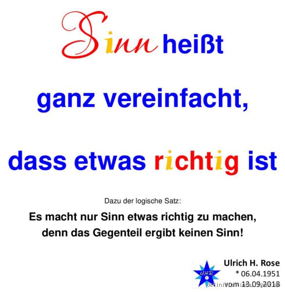 Ist Sinn machen richtig?
