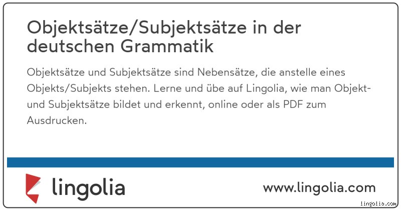 Was ist ein Objektsatz?