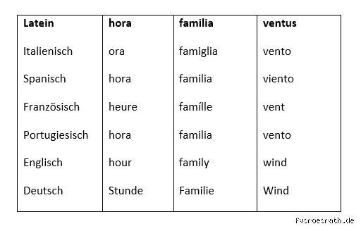 Welche Sprache ist dem Lateinischen am ähnlichsten?