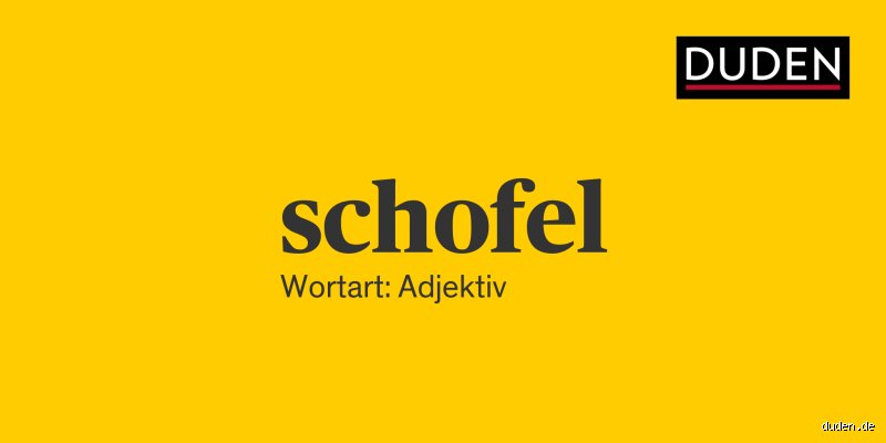 Woher kommt das Wort Schofel?