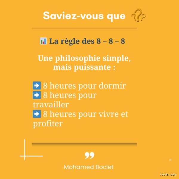Qu'est-ce que la règle 8-8-8 et comment cette méthode centenaire peut-elle sauver votre quotidien du burn-out ?