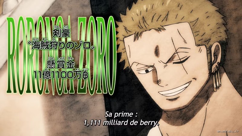 Quelle est la plus grosse prime de Zoro ?