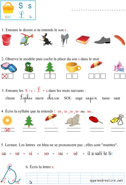 Quelles lettres pour écrire le son s ?