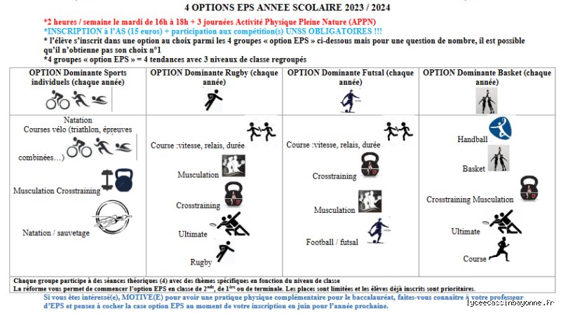 C'est quoi l'option sport au lycée ?