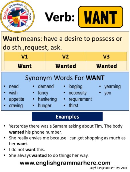 Was ist das Simple Past von Want?