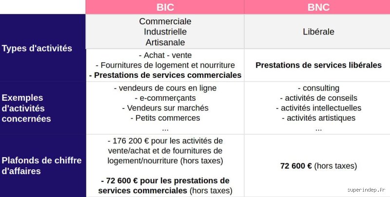Quel est le plus avantageux BIC ou BNC ?