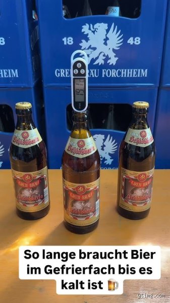 Wie lange dauert es bis Bier im Gefrierschrank kalt ist?