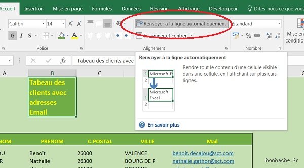 Comment adapter une cellule Excel à la taille du texte ?