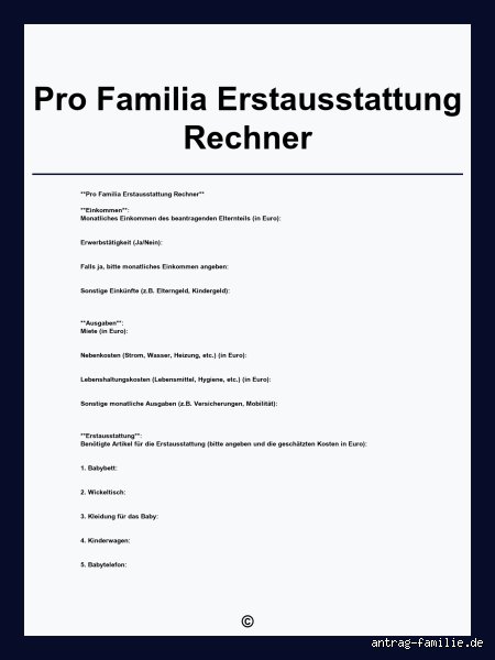 Wann Erstausstattung Pro Familia? Der ultimative Leitfaden für den perfekten Start