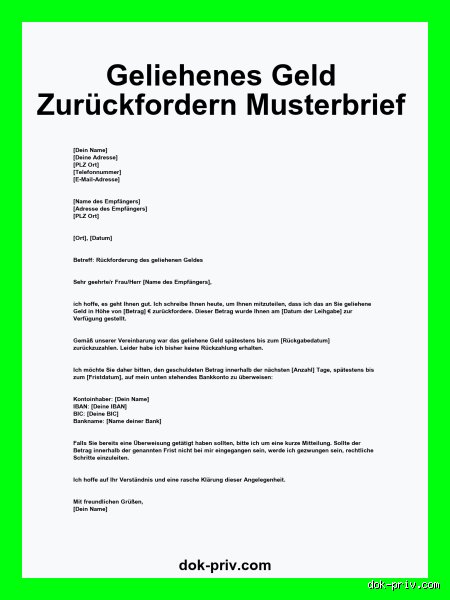Kann man geliehenes Geld auch ohne schriftlichen Vertrag zurückfordern?