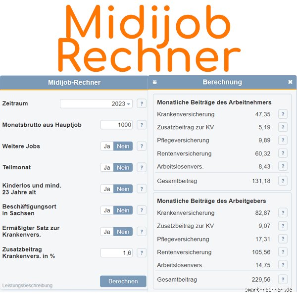 Was bekommt man netto bei Midijob?