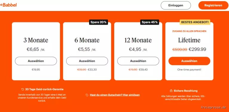 Wie viel kostet Babbel im Jahr?