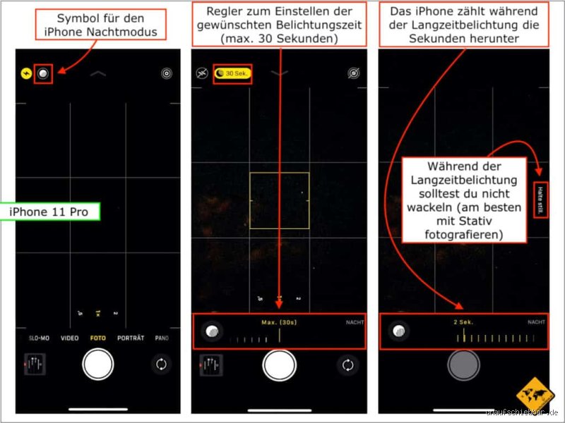 Kann man beim iPhone die Belichtungszeit einstellen?