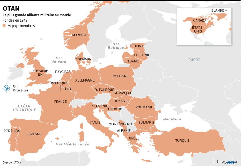 Qui fait partie de l'OTAN en 2022 ?