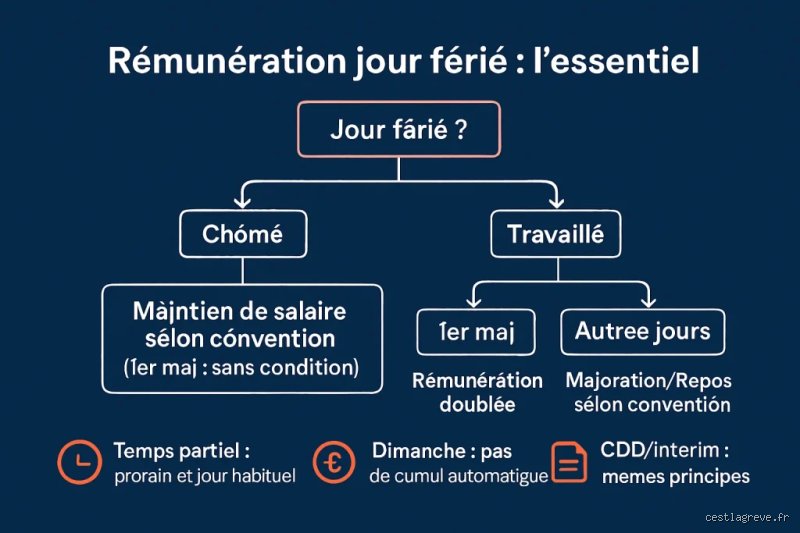 Comment est payé un jour férié travaillé de nuit ?