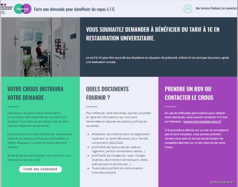 Comment faire la demande des repas à 1 € pour manger à petit prix quand on est étudiant ?