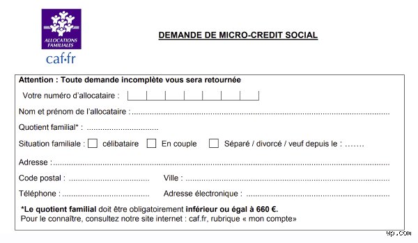 Comment faire une demande de micro crédit à la CAF ?