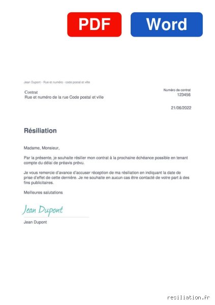 Comment faire une résiliation ?