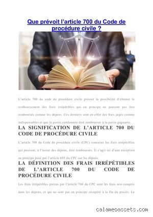 Quel est l'article 700 du Code de procédure civile et pourquoi dicte-t-il la loi sur votre portefeuille ?