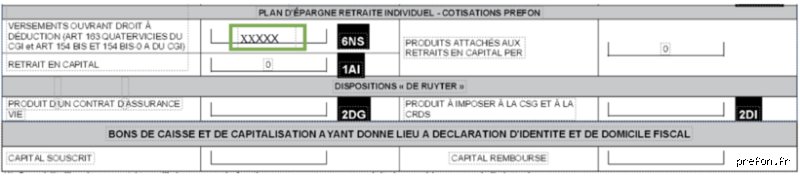 Quel montant mettre dans la case 6NS ?
