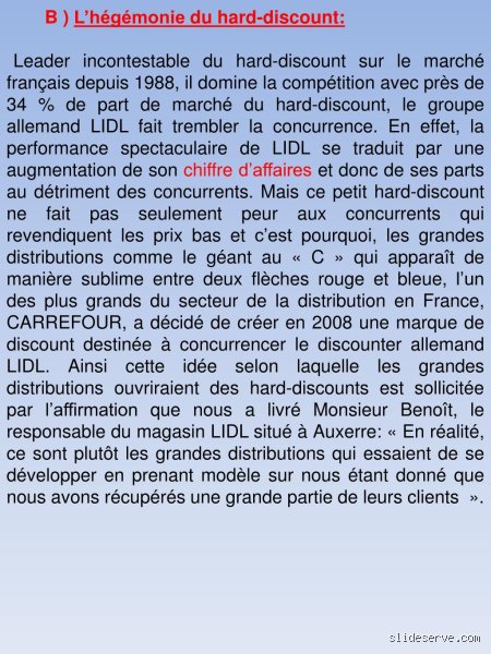 Quelle est la surface d'un hard discount ?