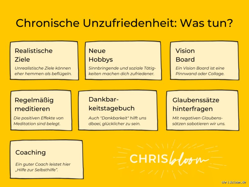 Was kann man gegen chronische Unzufriedenheit tun?