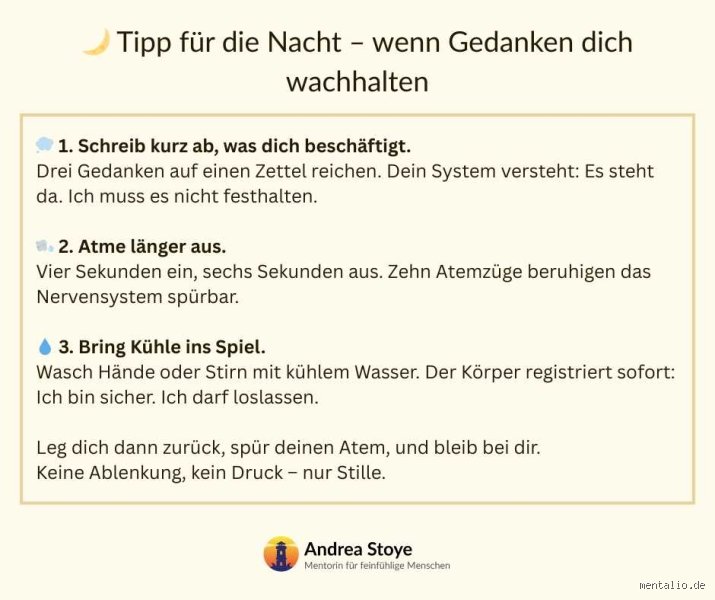 Was tun gegen Gedankenkarussell nachts?