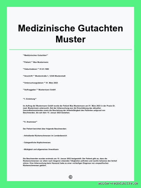 Wie läuft ein medizinisches Gutachten ab?