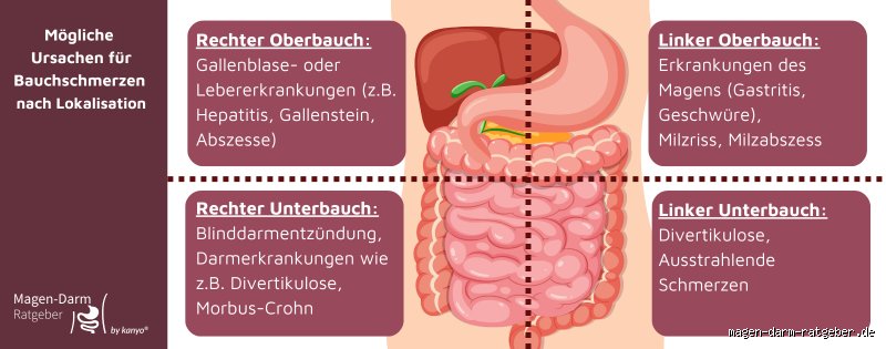 Wo sind die Bauchschmerzen bei Magen-Darm?