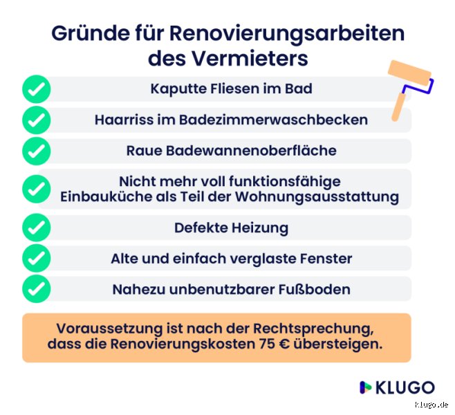 Wer muss die Wohnung renovieren: Mieter oder Vermieter?