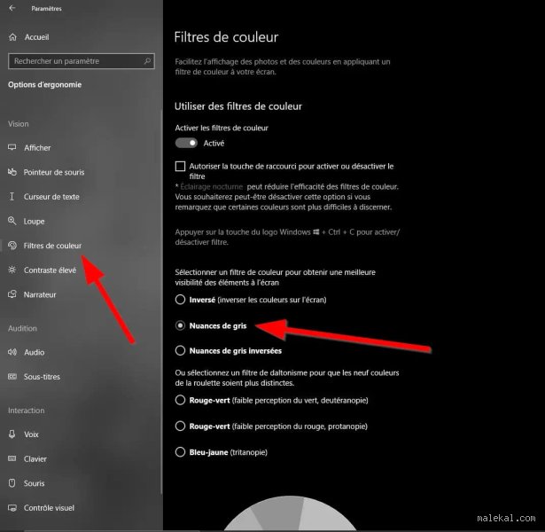 Comment enlever le mode noir et blanc sur ordinateur ?