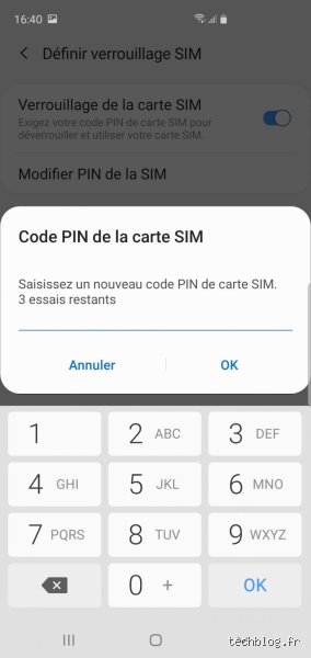 Où taper le code PIN ?