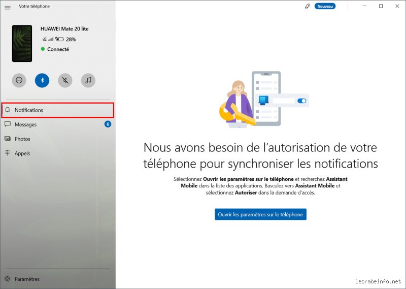 Où trouver la notification de connexion sur mon téléphone ?