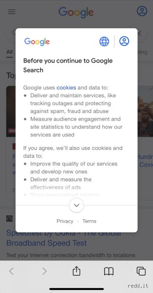 Pourquoi Google me demande toujours d'accepter les conditions d'utilisation et les cookies sur le web