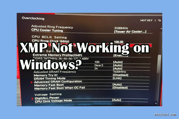 Pourquoi je ne peux pas activer le XMP ?