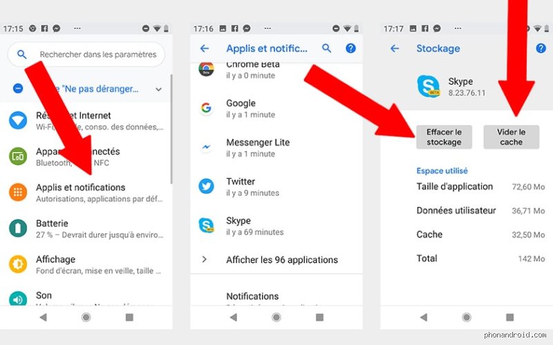 Quelle différence entre Vider le cache et effacer les données ?